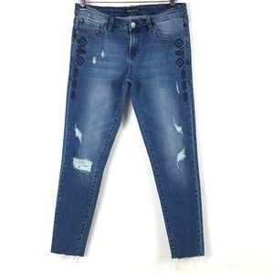 Dear John Women’s Embroidered Distressed Denim Jeans